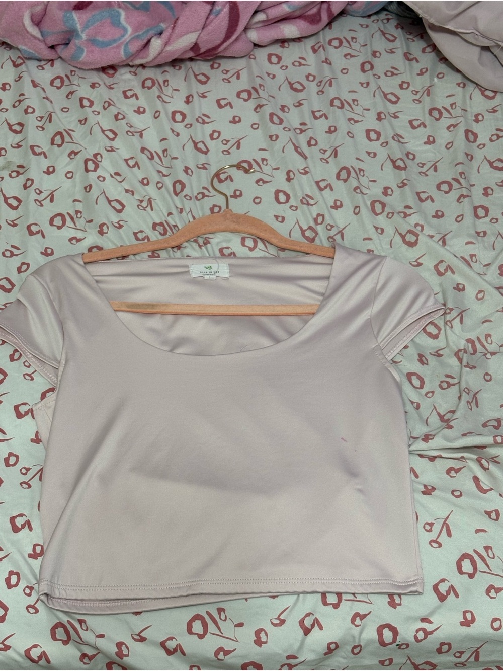 T.J.Maxx Pale Pink Scoop Neck Crop Top